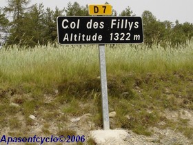 panneau du Col des Fillys